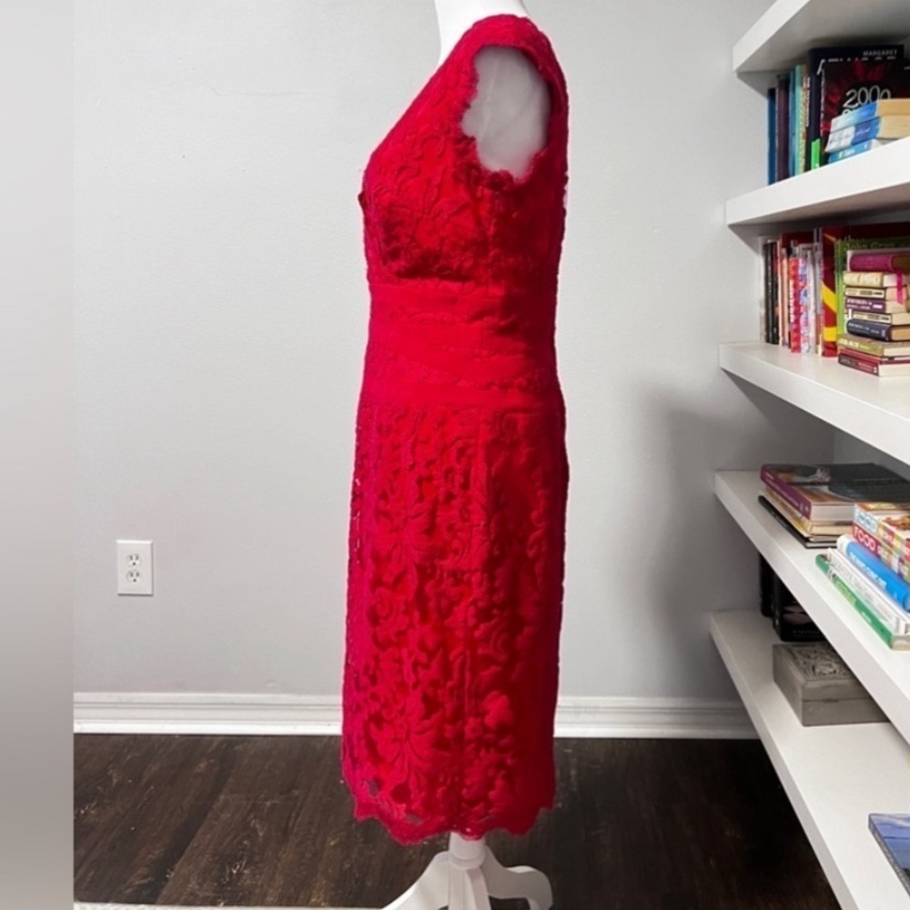 Tadashi Shoji Carla Embroidered Lace Sheath Dress Size 10 - Picture 7 of 13